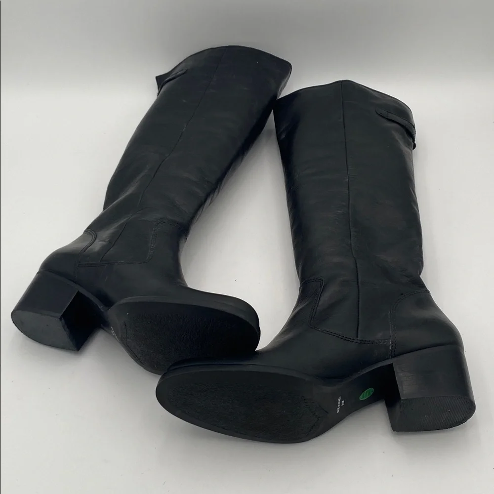 Matisse Black Leather calf riding Boots women 9.5M casual office winter heeled